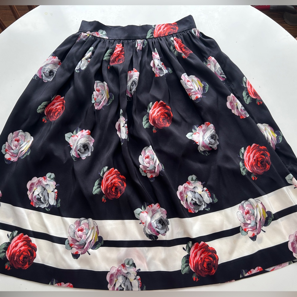 Suno 100% silk floral skirt